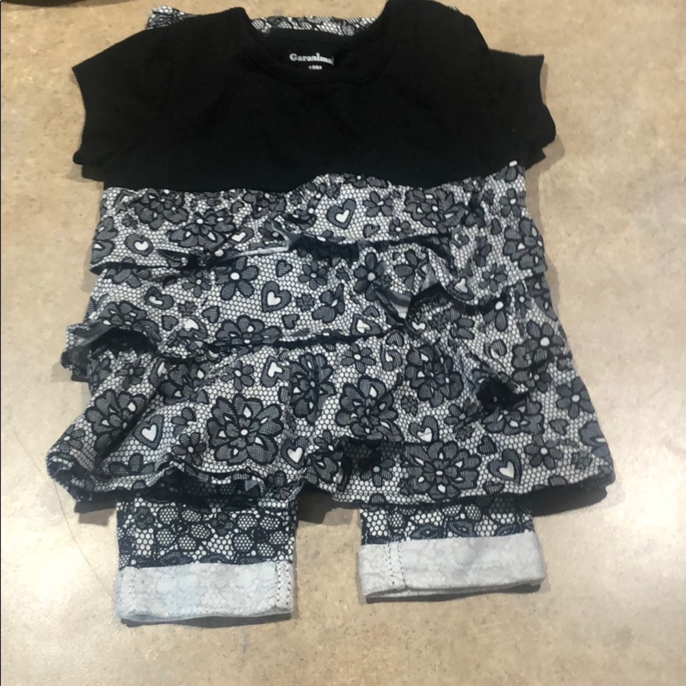 Cute white and black 2 piece